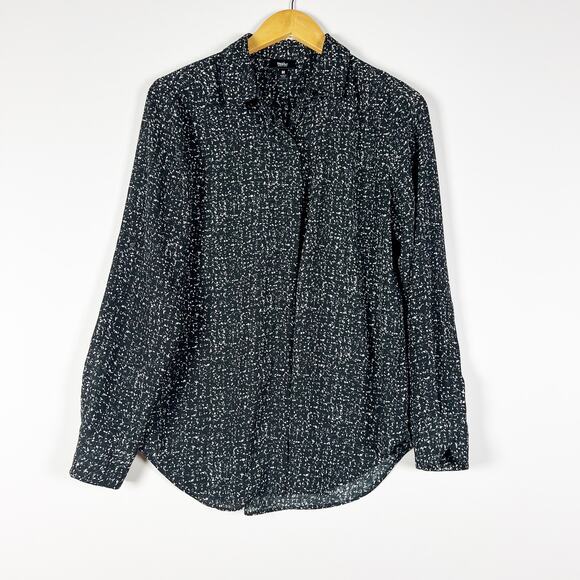 Mossimo black and white long sleeve shirt blouse size medium - Picture 1 of 4